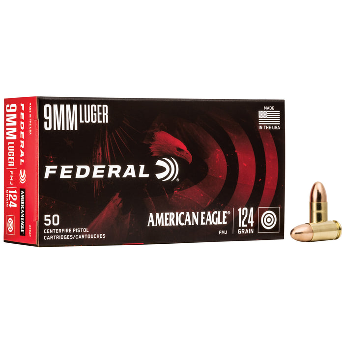 Fed Am Eagle 9mm 124gr Fmj 50-1000