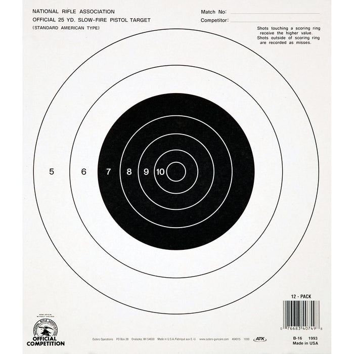 Champion Nra B16 25yd Pstl S-f 100pk