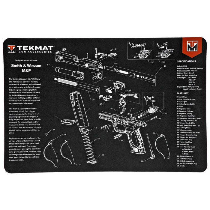 Tekmat Pistol Mat S&w M&p Blk